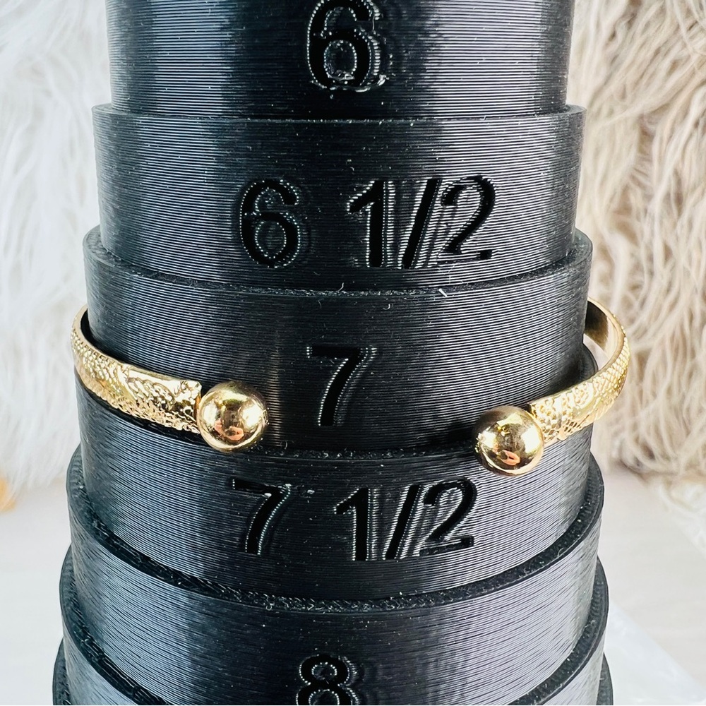 Goldtone Textured Stackable Cuff Bracelet - image 7